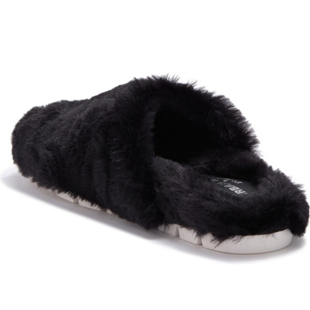 URBAN SPORT BY J/SLIDES SCARLETT BLACK FAUX FUR SLIPPERS SZ 7 - NIB! - Picture 5 of 5